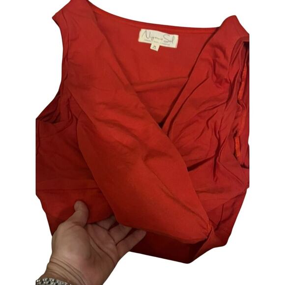 EUC Niyama Sol red/orange wrap crop tank top activewear yoga sz M - Picture 3 of 5